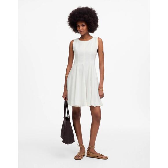 Madewell Womens Circle Mini Dress Airy Denim Edition NV521 Pure White Sze XS NWT - Picture 2 of 8